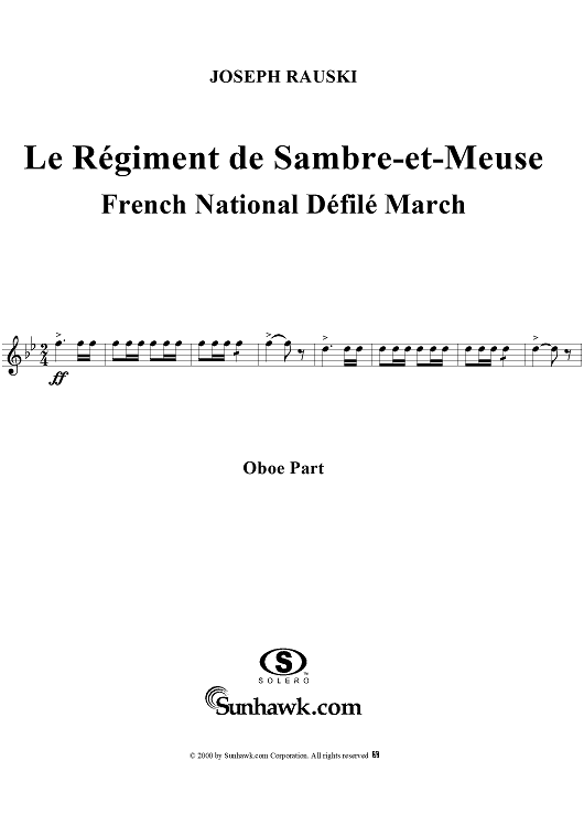 Le Régiment de Sambre-et-Meuse - Oboe