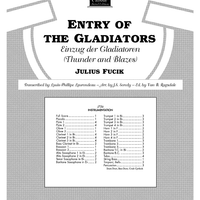 Entry Of The Gladiators - Score