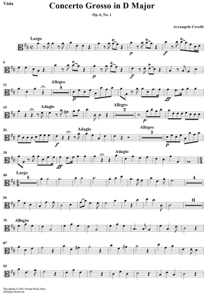 Concerto Grosso No. 1 in D Major, Op. 6, No. 1 - Viola