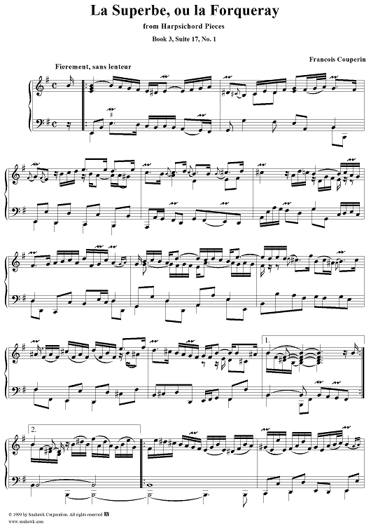 Harpsichord Pieces, Book 3, Suite 17, No. 1: La Superbe, ou la Forqueray