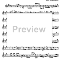 Three Part Sinfonia No.12 BWV 798 A Major - B-flat Clarinet 1