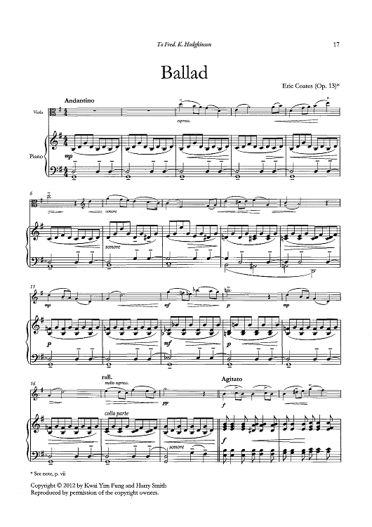 Ballad (Op. 13) - Piano Accompaniment