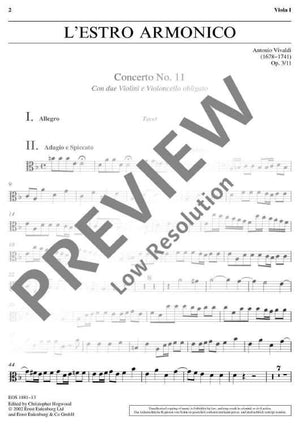 L'Estro Armonico in D minor - Viola I