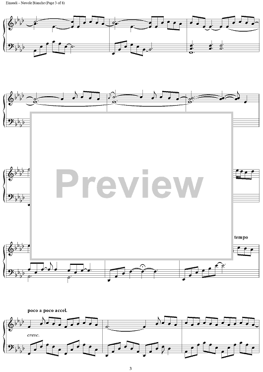 Nuvole Bianche" Sheet Music for Piano Solo - Sheet Music Now