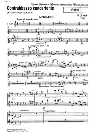 Contrabbasso concertante - Violin 1