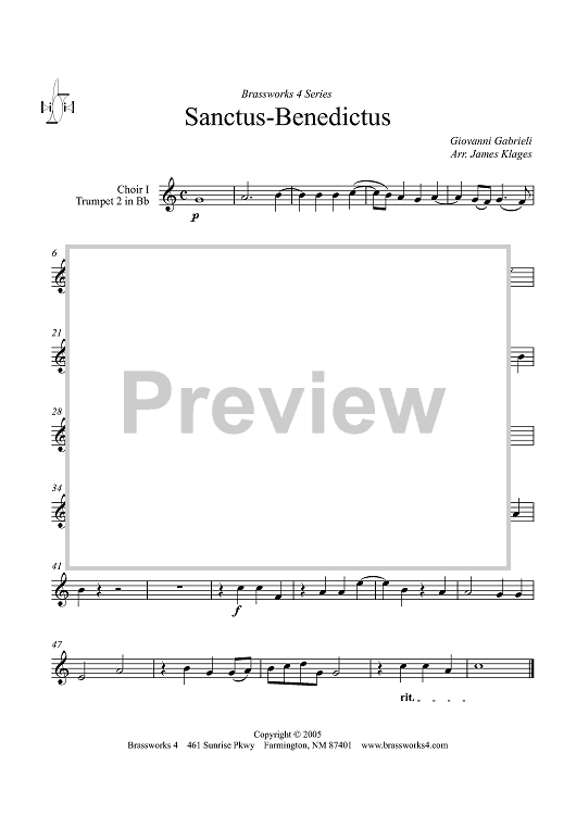 Sanctus-Benedictus - Choir 1, Trumpet 2
