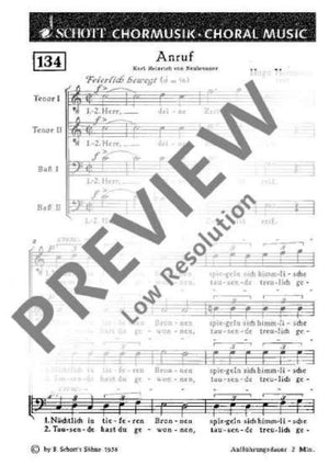 Anruf - Choral Score