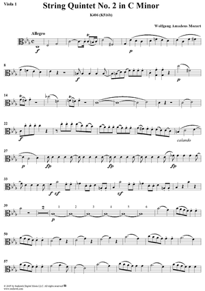 String Quintet No. 2 in C Minor, K406 - Viola 1