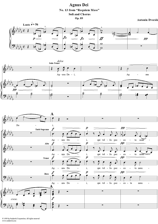 Requiem Mass, op. 89, no. 13:  Agnus Dei
