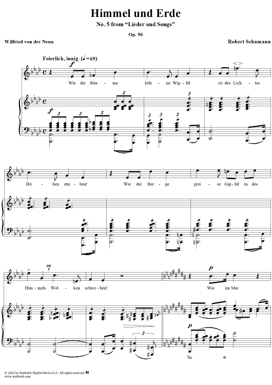 Lieder und Gesänge, Op. 96, No. 5: Himmel und Erde