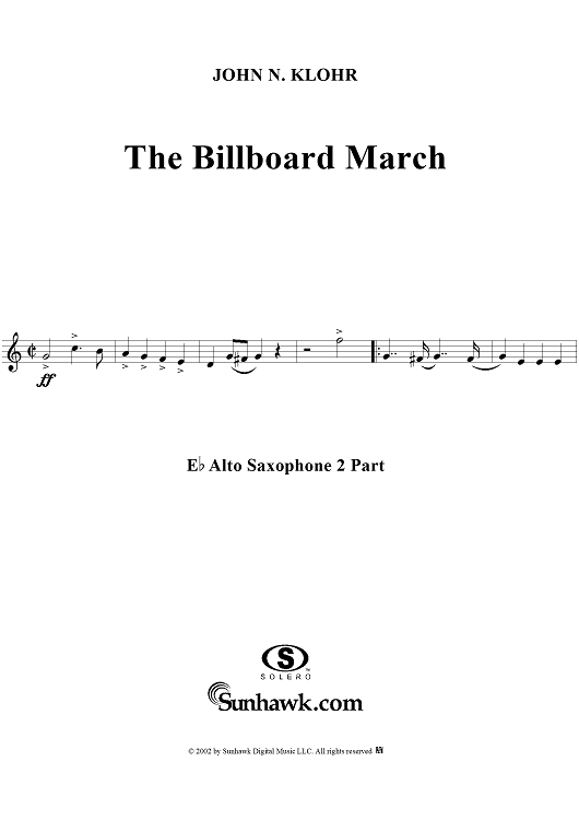 The Billboard March - Alto Saxophone 2