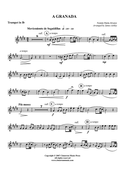 A Granada - Trumpet in B-flat