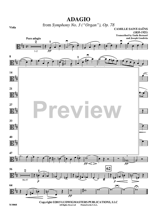 Adagio from Symphony No. 3 (“Organ”) - Viola