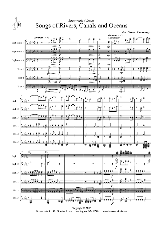 Songs of Rivers, Canals and Oceans - Score