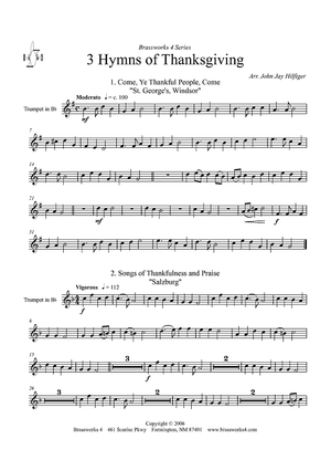 3 Hymns of Thanksgiving - Trumpet in B-flat