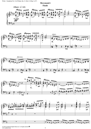 Symphony No. 2 in D Major, Op. 13: Movt. 6