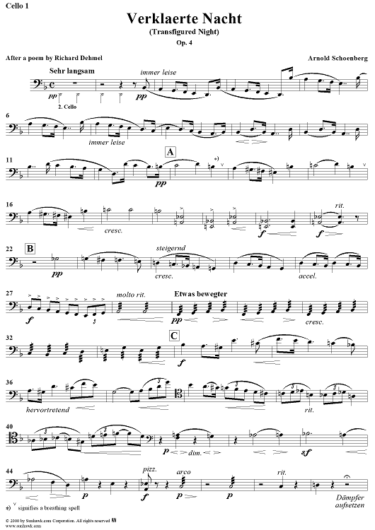Verklaerte Nacht, Op. 4 - Cello 1