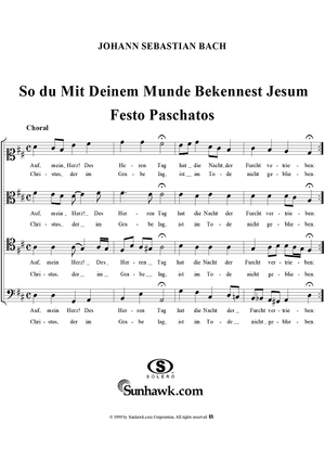 Choral from Cantata no. 145  ("Auf Mein Herz!  Des Herren Tag") - Full Score