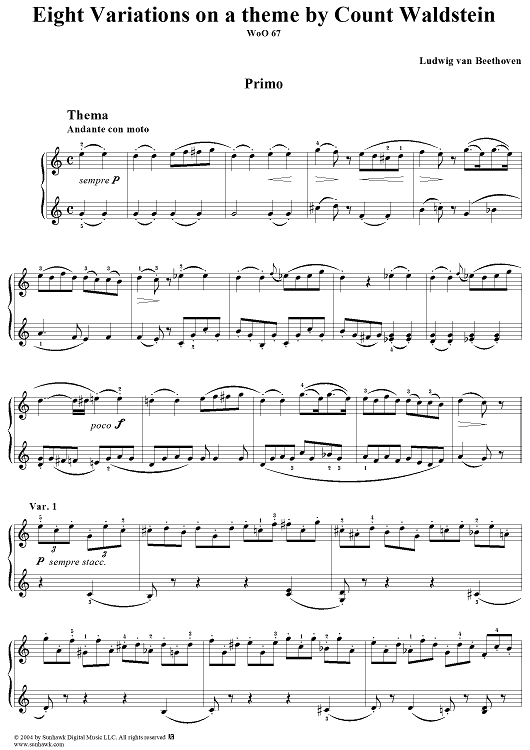 Eight Variations on a theme by Count Waldstein