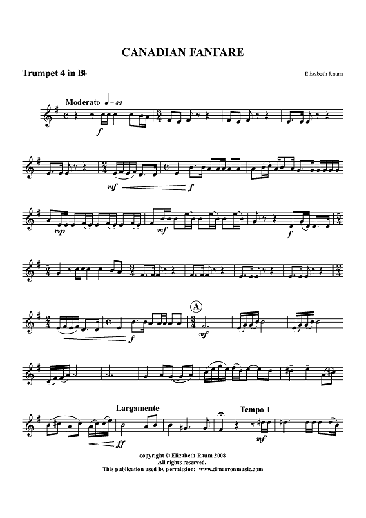 Canadian Fanfare - Trumpet 4 in Bb