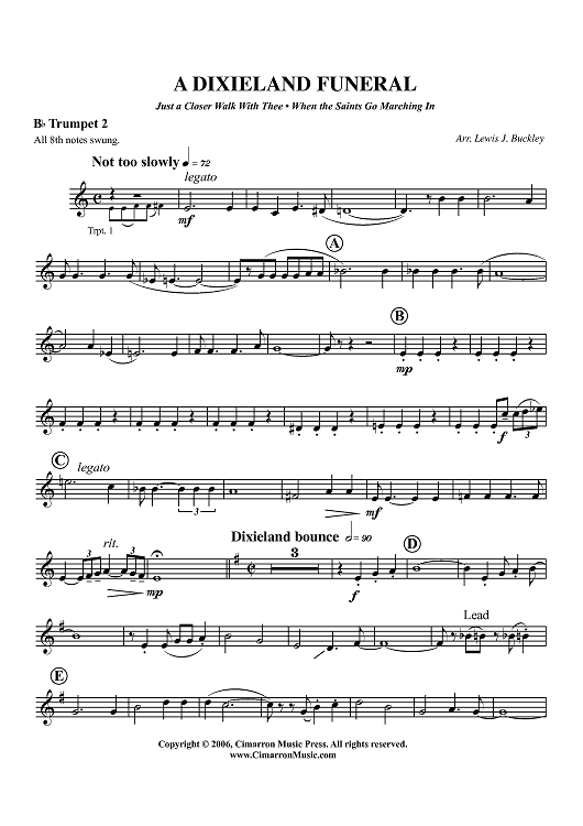 A Dixieland Funeral - Trumpet 2 in B-flat