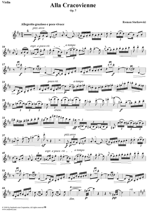 Alla Cracovienne, Op. 7 - Violin