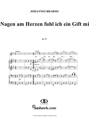 Nagen am Herzen fühl ich ein Gift mir - No. 9 from "Neue Liebeslieder Waltzes" Op. 65
