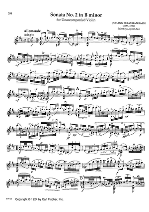 Sonata No. 2 in B minor for Unaccompanied Violin