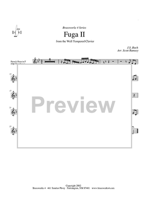Fuga II from the Well-Tempered Clavier - Horn in F