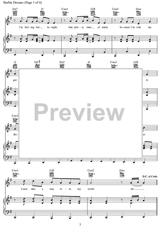 Barbie Dreams from Barbie" Sheet Music by Fifty Fifty for Piano/Vocal