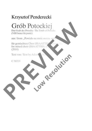 Grób Potockiej - Choral Score