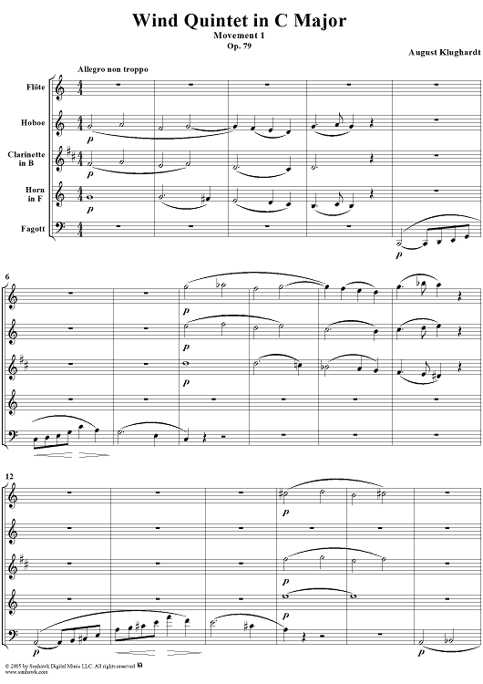Wind Quintet in C Major, Op. 79 - Allegro Non Troppo
