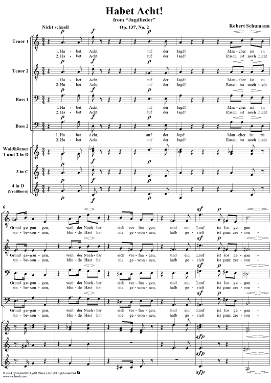 Habet Acht!: "Habet Acht, auf der Jagd", No. 2 from "Jagdlieder", Op. 137