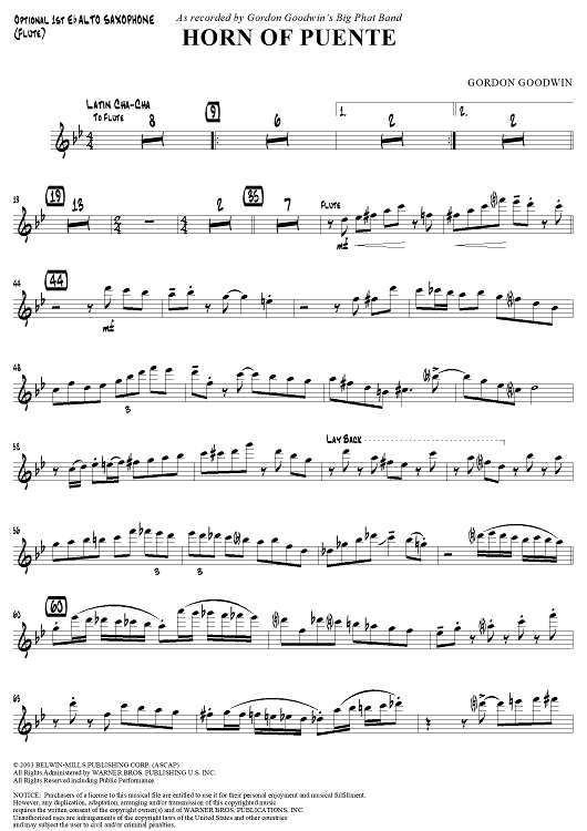 Horn of Puente - E-flat Alto Saxophone 1 (optional)