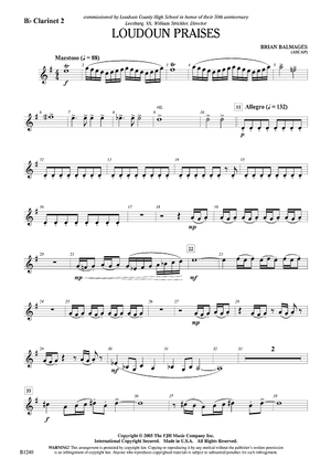 Loudoun Praises - Bb Clarinet 2