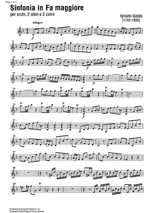 Sinfonia F Major - Violin 1