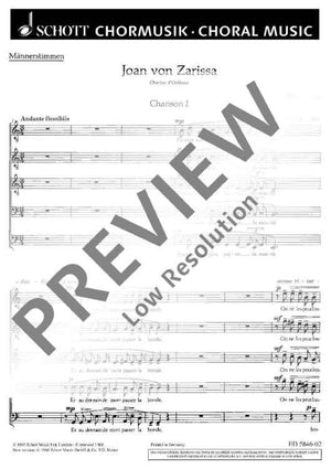 Drei französische Chöre - Choral Score