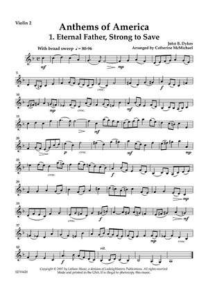 Anthems of America for Two Violins and Piano - Violin 2