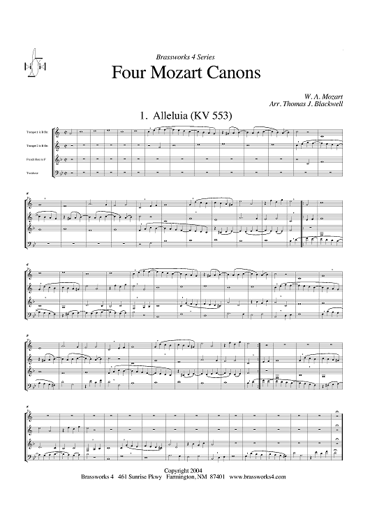 4 Mozart Canons - Score