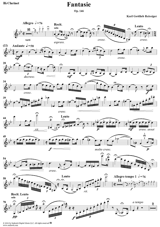 Fantasie, Op. 146 - Clarinet