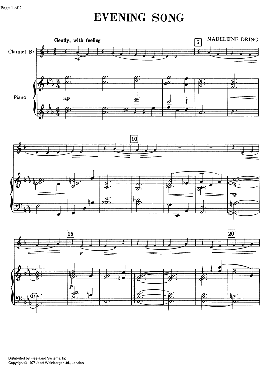 Elementary 1/2 - Evening Song - Score