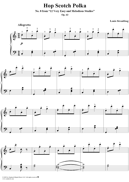 Hop Scotch Polka, Op. 63, No. 8, from "Twelve Very Easy and Melodious Studies"