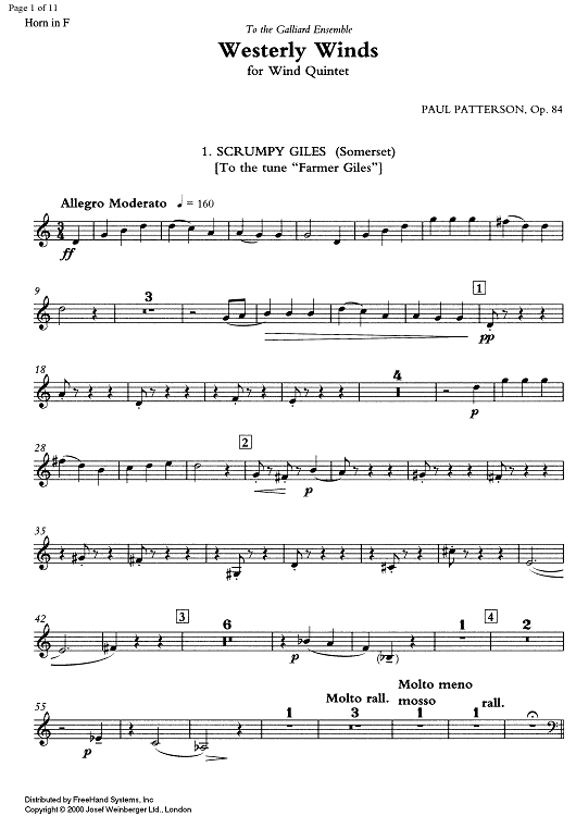 Westerly Winds Op.84 - Horn in F