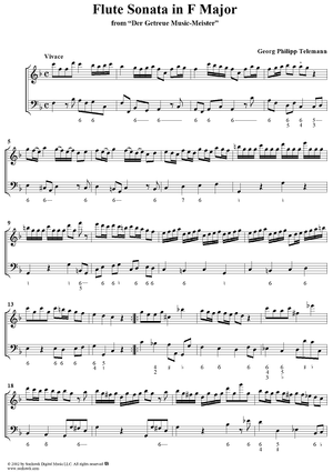 Sonata in F Major   - from "Der Getreue Music-Meister" - Score
