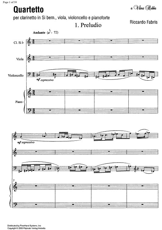Quartetto - Score