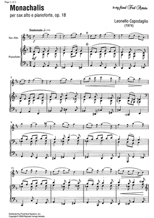 Monachalis Op.18 - Score