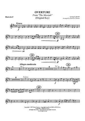 Overture from "Messiah" - Horn in F (opt. Trombone)