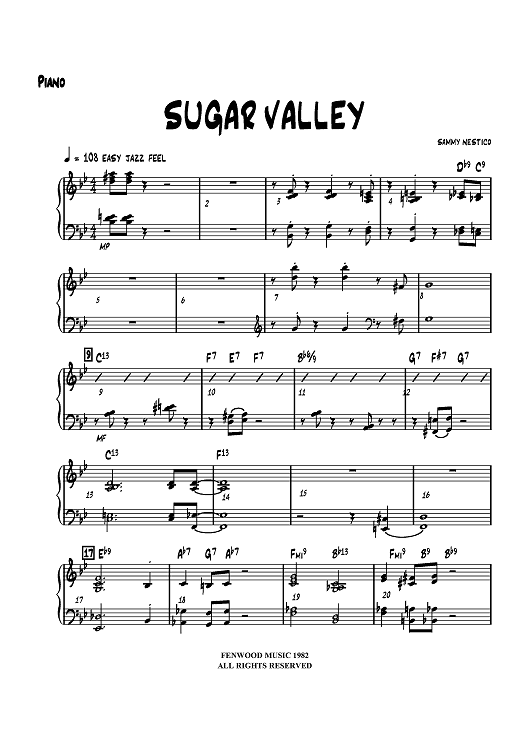 Sugar Valley - Piano