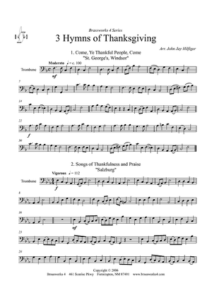 3 Hymns of Thanksgiving - Trombone