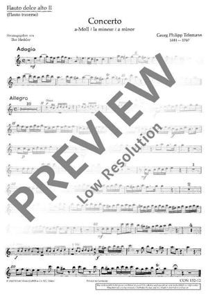 Concerto A minor - Flute Ii/treble Recorder Ii